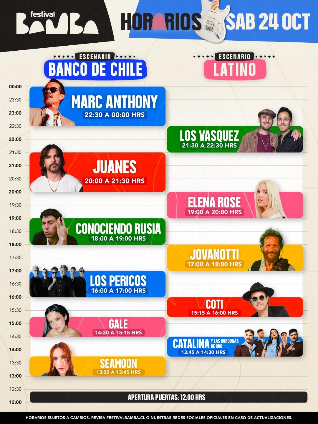 Festival Bamba: Revelan horarios de su primera edición
